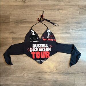 Custom Russell Dickerson Concert Halter Top | Upcycle Rework | Shirt Tank Size M